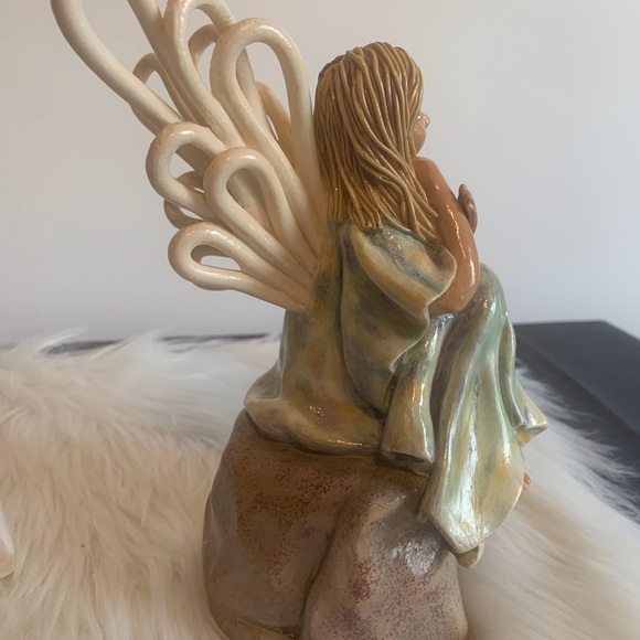 Wings of Tranquility Brown and Cream Ceramic Art - Picture 5 of 8